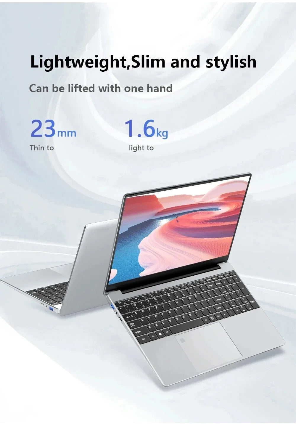 2025 15.6" Windows 11 Pro Laptop Computer Intel Core i7 8500Y 16GB 1TB Laptops Office Computer Fingerprint Unlock Notebook PC