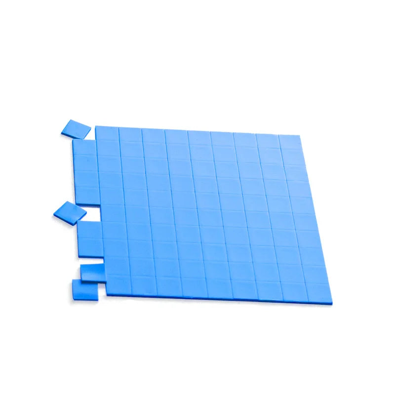 RGEEK 100 Pcs Blue 10mm*10mm GPU CPU Heatsink Cooling Conductivity 6.0 W Silicone Pad Processor Accessories Thermal Pad