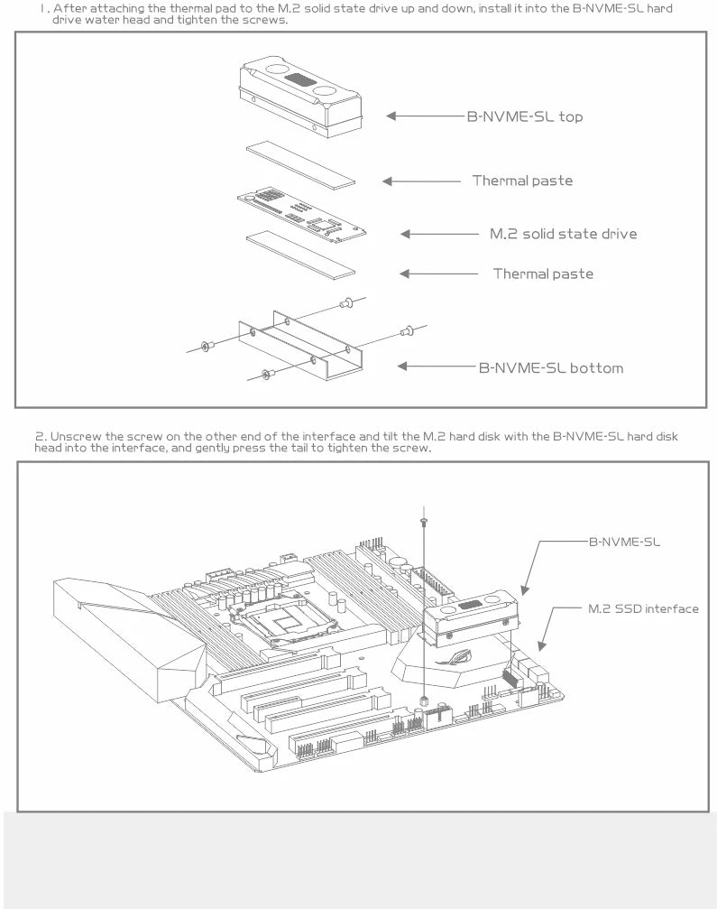 Bykski Water Block for 2280 /22110 PCI-E /SATA M.2 M2 SSD /Solid State Drive Hard Disk Radiator Nvme Heatsink Cooling /B-NVME-SL