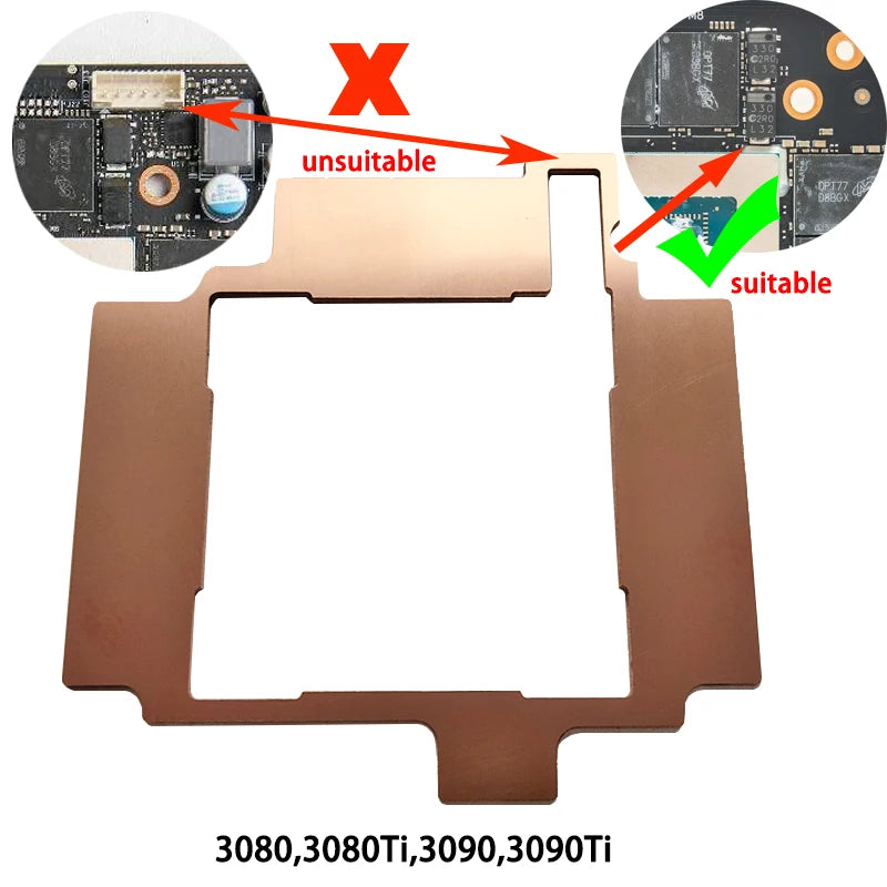 GPU RAM Copper Heat Sink For Radiator Memory Miner RTX 3060 3070 3080 3090 / 5600 5700 GPU Cooling Down 15-40 Degree Thermal Pad