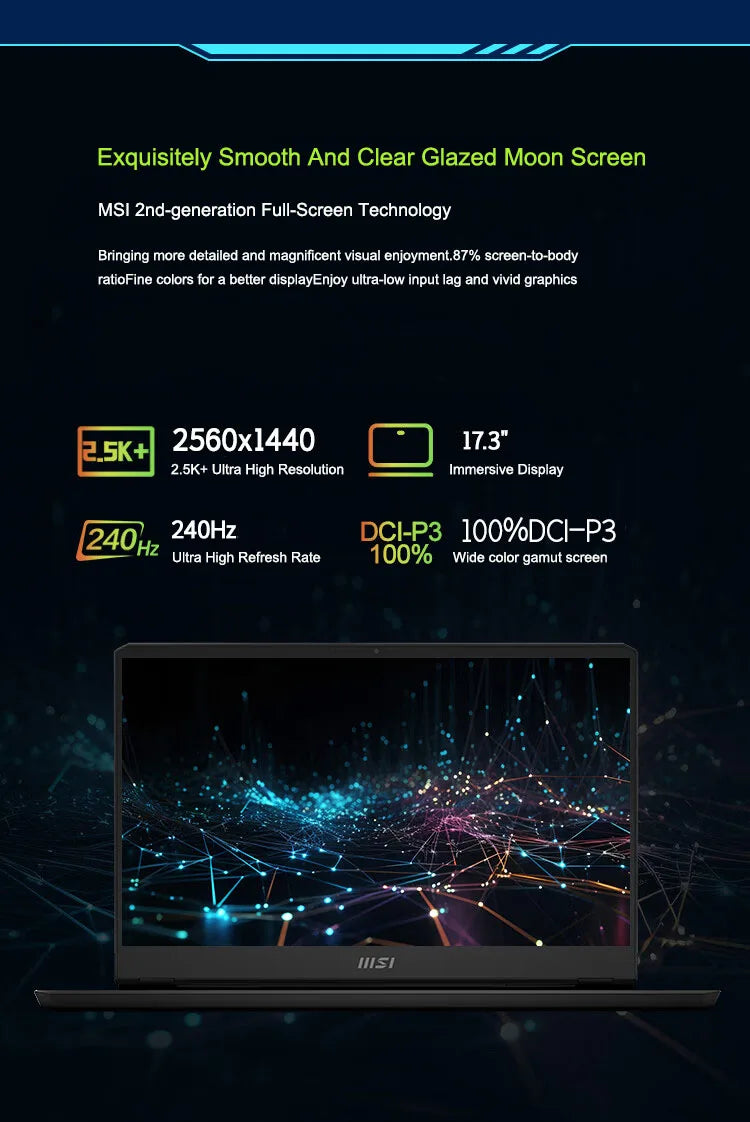 MSI Alpha 17 Gaming Laptop 17.3 Inch QHD 2.5K 240Hz IPS Screen Notebook AMD Ryzen R9-7940HX 32GB 2TB RTX4060 Gaming Computer PC