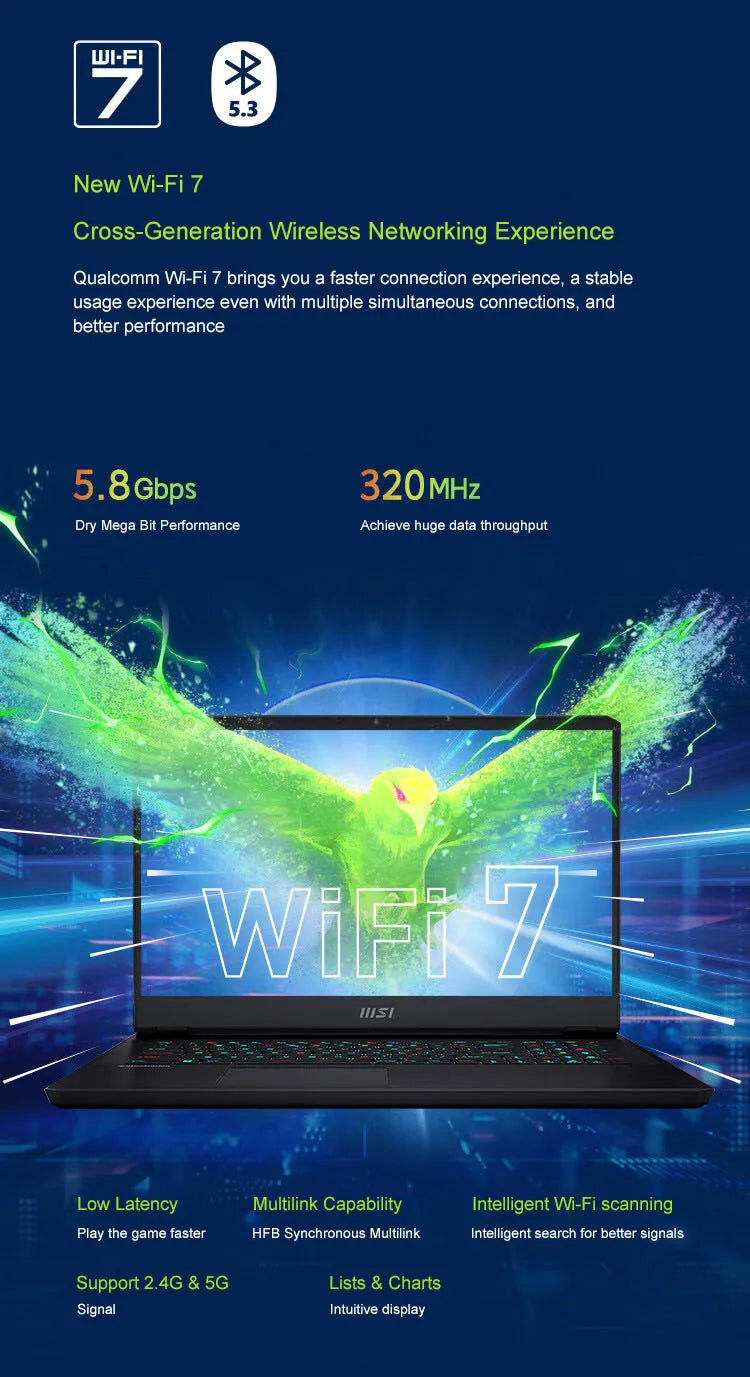 MSI Alpha 17 Gaming Laptop 17.3 Inch QHD 2.5K 240Hz IPS Screen Notebook AMD Ryzen R9-7940HX 32GB 2TB RTX4060 Gaming Computer PC
