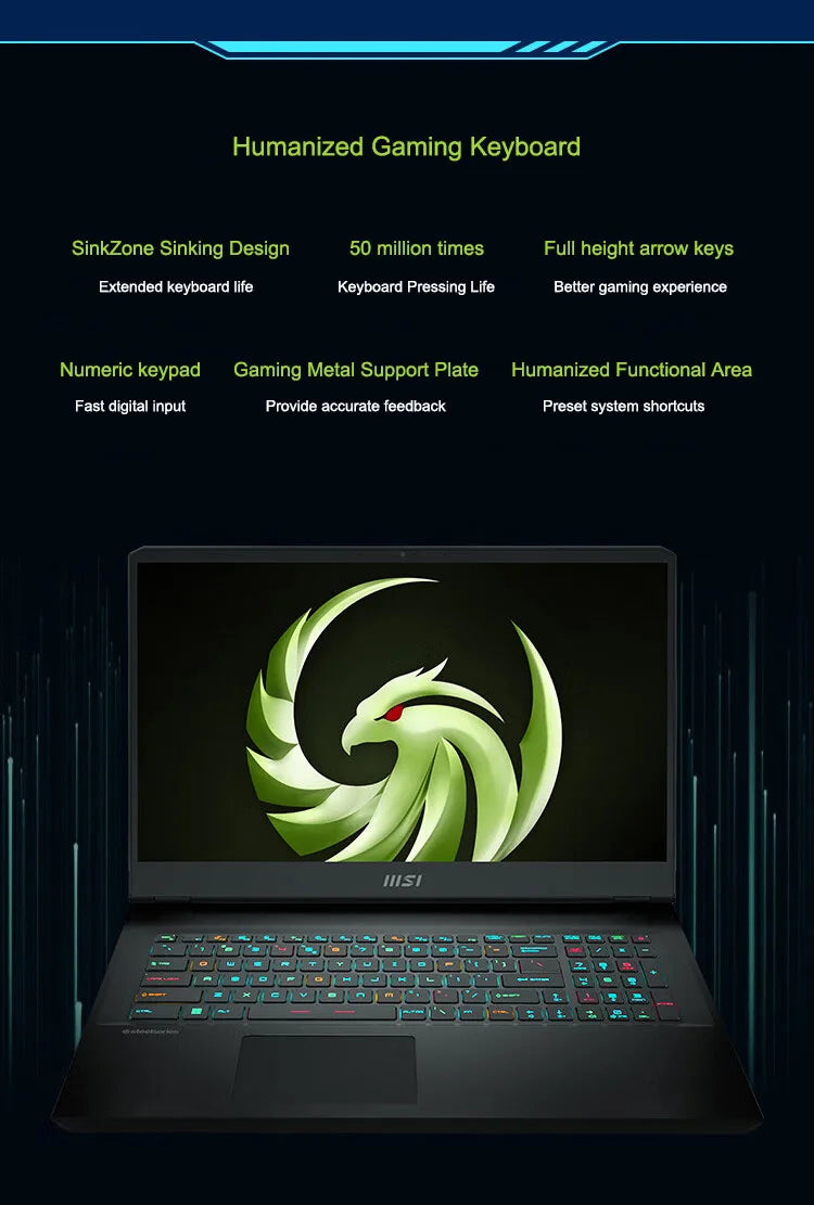 MSI Alpha 17 Gaming Laptop 17.3 Inch QHD 2.5K 240Hz IPS Screen Notebook AMD Ryzen R9-7940HX 32GB 2TB RTX4060 Gaming Computer PC