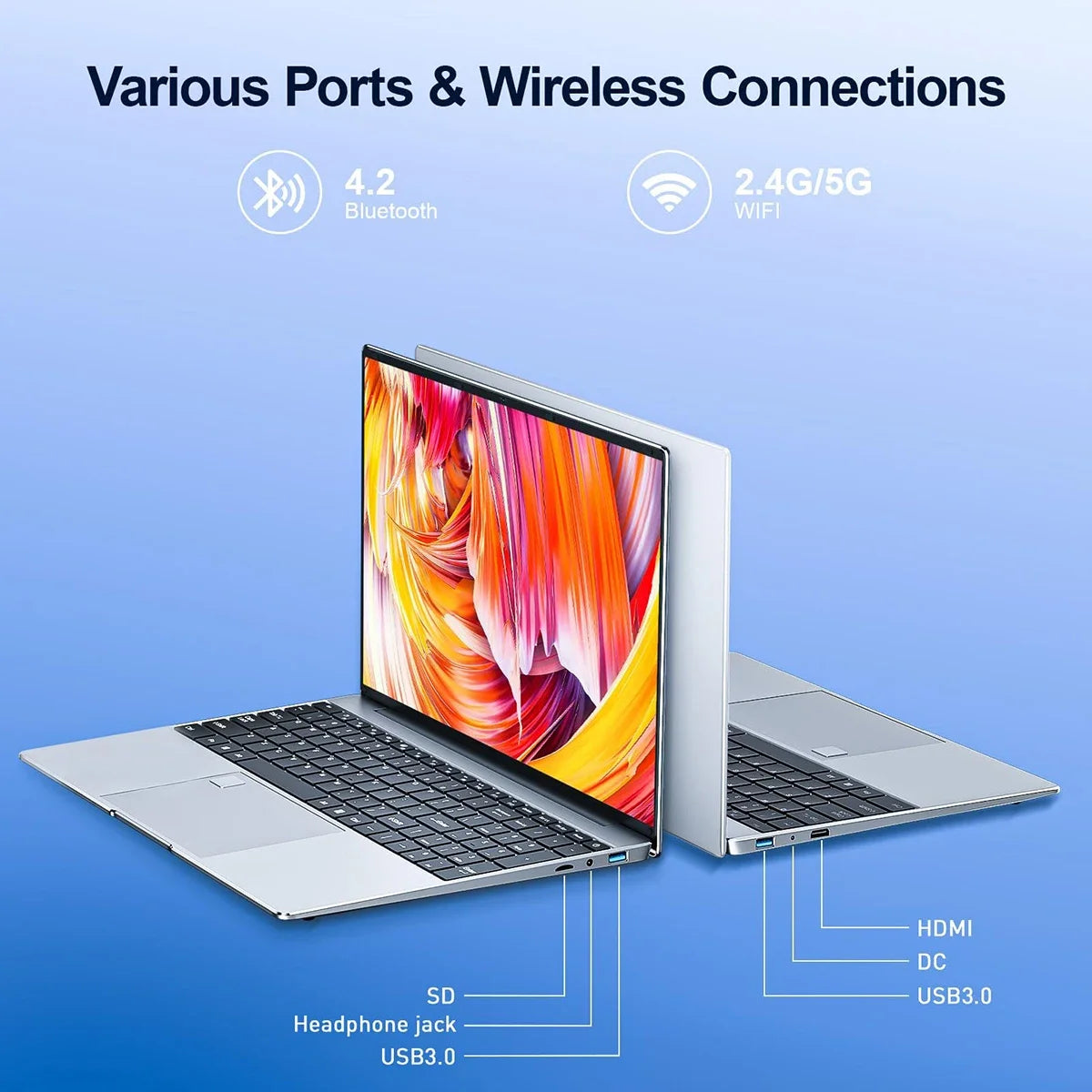 2025 Laptop 15.6 Inch 32GB Ram DDR4 2TB SSD Windows 11/10 Notebook Pc Gamer Intel N5095 Office Computer WIFI Backlit Fingerprint