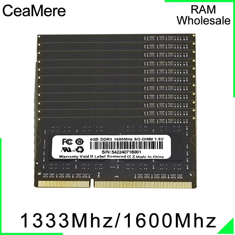 CeaMere DDR3 1-50 PCS Laptop computer memory, 4G, 8G,1333Mhz, 1600Mhz, 240-pin ram memoriam pc memory card RAM wholesale