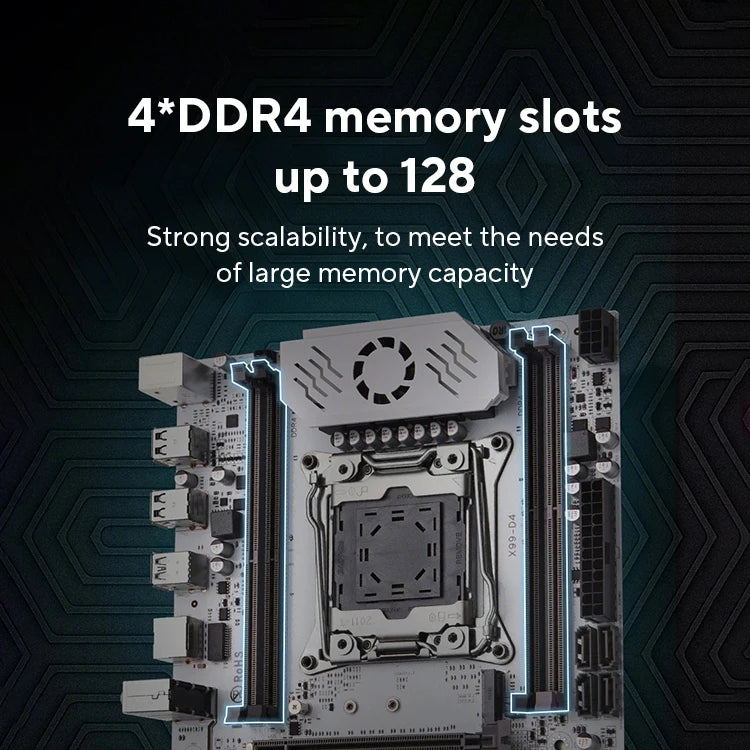 QIYIDA X99 motherboard D4 LGA 2011 3 with M.2 slot Support X99 C612chip DDR4 Memory SATA3.0 USB3.0 PCI16X