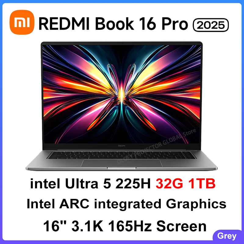 REDMI BOOK Pro 16 2025 Ultra 5 225H/Ultra 7 255H 32GB 1TB Intel Arc Graphics 16inch 3.1K 165Hz Screen