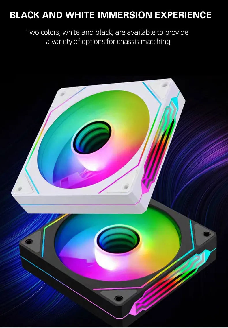 Computer Case Fan PRISM 4 PRO Mirror Cycle ARGB 120mm 4Pin PWM PC Quiet Cooling Fan Low Noise Chassis Fan