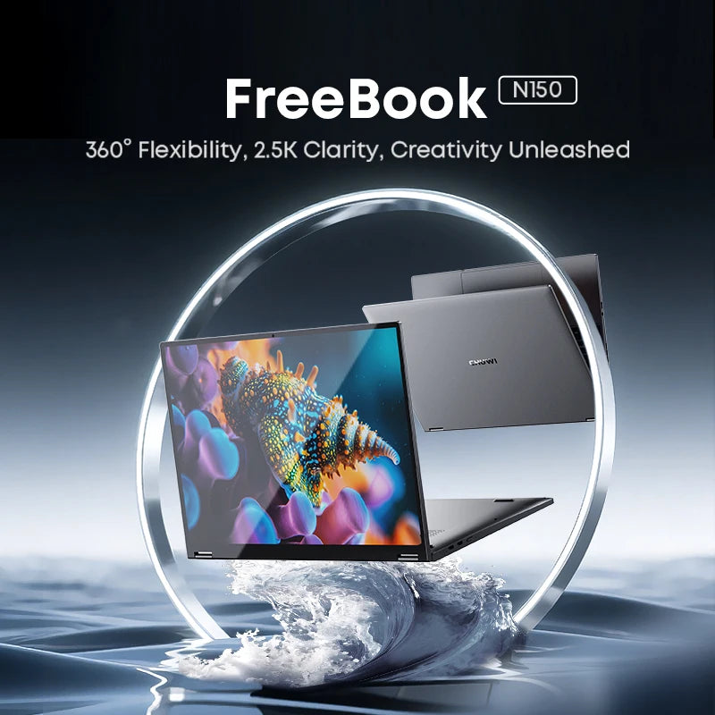 CHUWI FreeBook Laptop Intel N150 Quad Core 16GB LPDDR5 512G SSD Tablet PC 13.5 Inch FHD Touch Screen Windows 11 WIFI6 Desktop