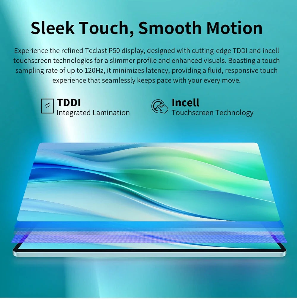 Teclast Android 14 P50 Tablet 11" 90Hz Screen 1280×800ISP T606 6GB LPDDR4 128GB ROM WIFI Bluetooth 5.0 Type-C 8000mAh Battery