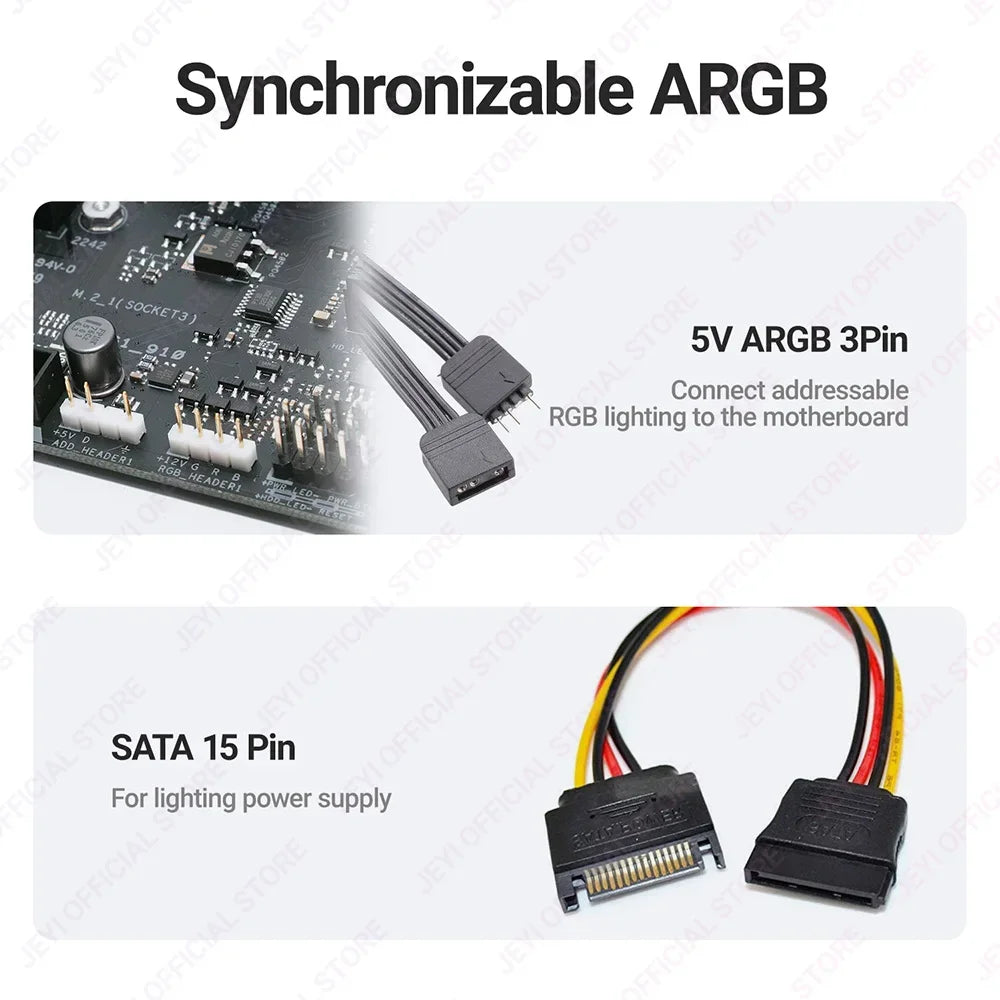 JEYI RGB GPU Graphics Card Support Bracket Aluminum Alloy Video Card Holder,  Built-in 5V ARGB SYNC Lamp, Adjustable Height