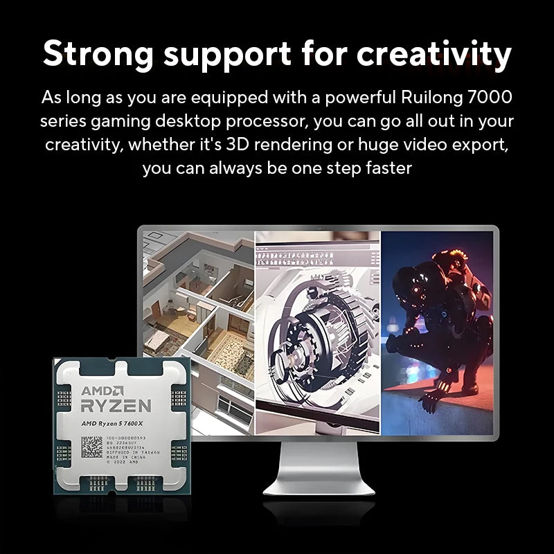 AMD RYZEN 5 7600X Brand New CPU Gaming Processor AMD R5 7600X 6-Core 12-Thread 5nm 38M Socket AM5 Without Fan PC Gamer Cache