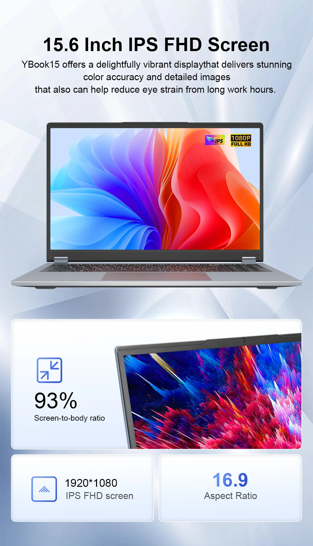 Ninkear YBOOK15 2 in 1 Laptop AMD Ryzen™ 3 3200U 15.6' 360° Flip FHD IPS Touchscreen 16G+512GB SSD  Backlit Keyboard Windows 11