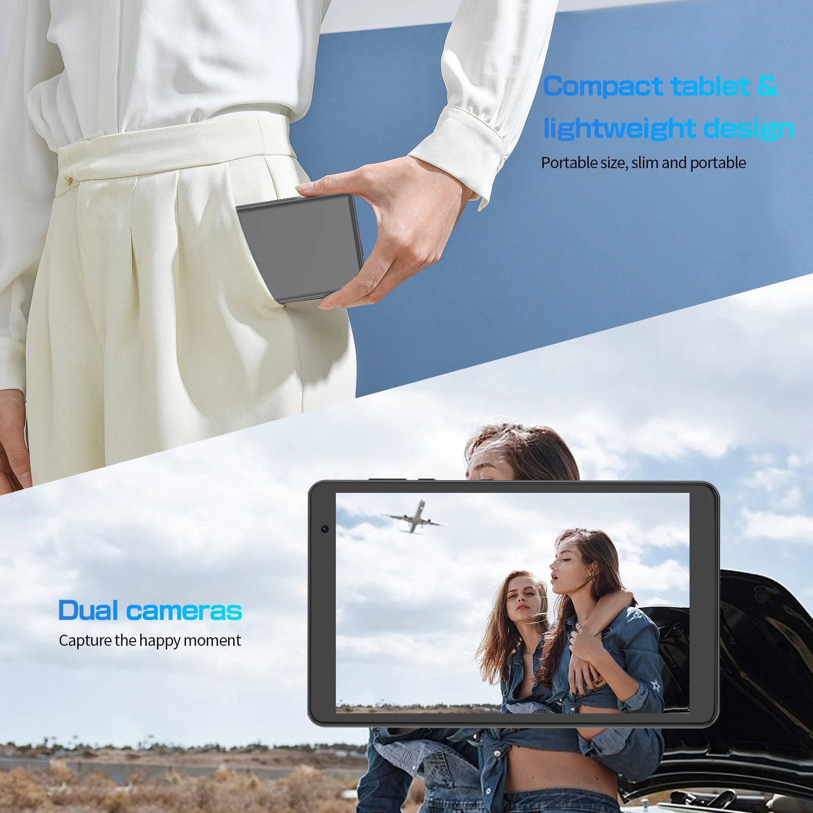 PRITOM 8 Inch tablet Android 14, Octa core, 8GB (4+4GB Virtual) RAM, 64GB ROM, 5GWi-Fi, with Protective Leather Case