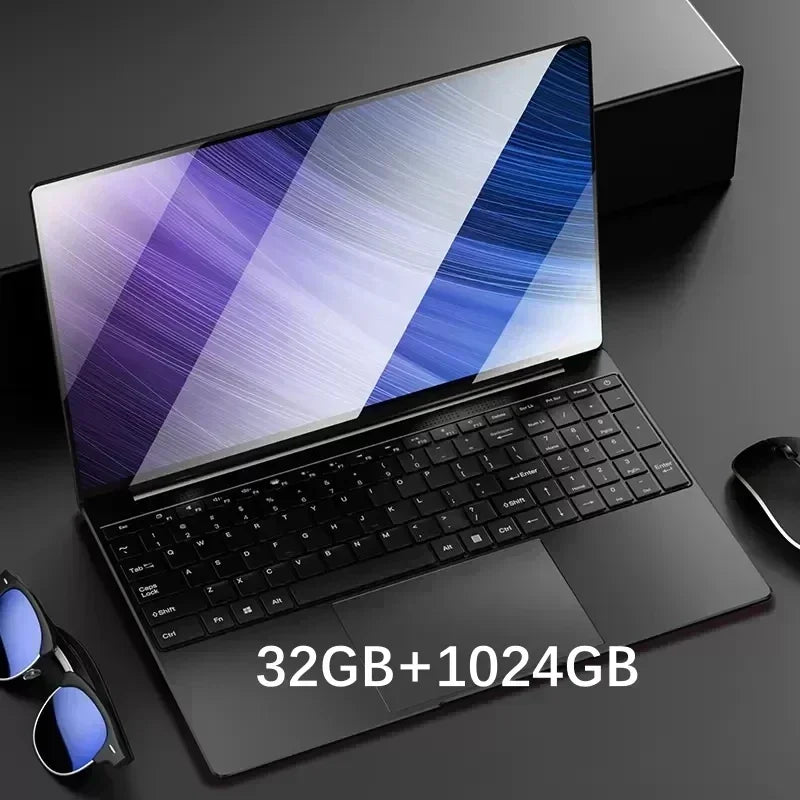 2025 Laptop 15.6 Inch 32GB Ram DDR4 2TB SSD Windows 11/10 Notebook Pc Gamer Intel N5095 Office Computer WIFI Backlit Fingerprint