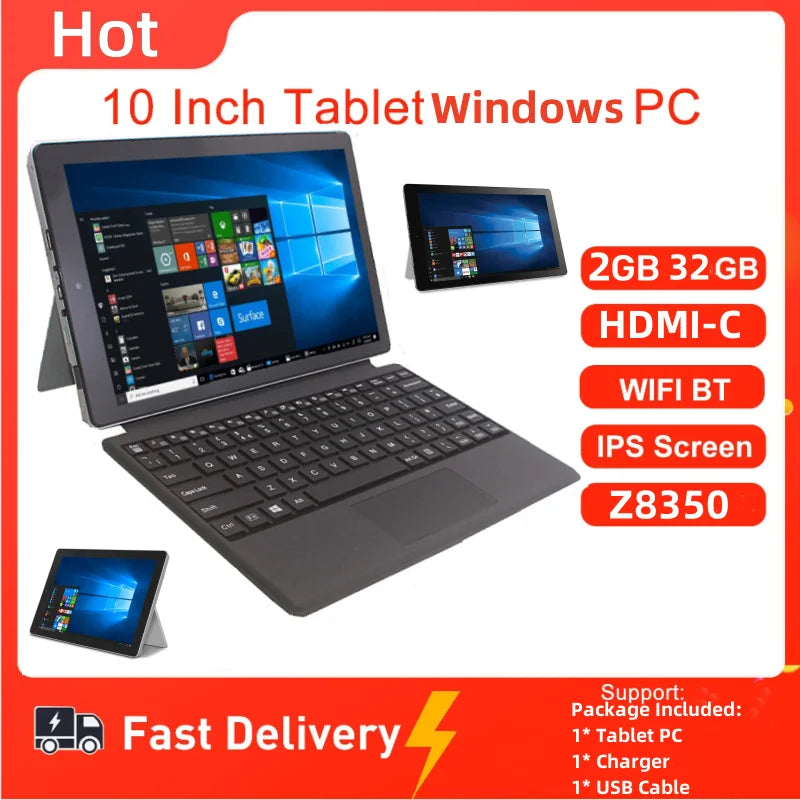 Flash Sales 10.1 INCH Windows 10 Tablet PC 2GBRAM +32GB ROM W101 Z8350 CPU with Pin Docking Keyboard Dual Cameras WIFI Quad Core