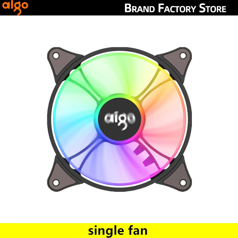 Aigo AR12 120mm pc gamer computer Case Fan RGB 12v Heatsink aura sync  Cooler argb Silent controller kit fan cooling ventilador