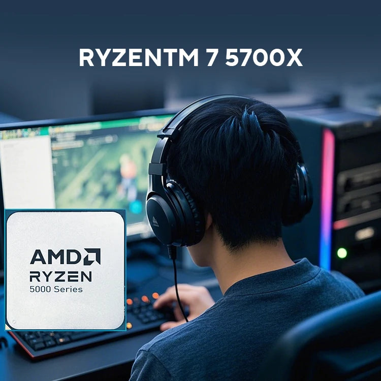 AMD Ryzen 7 5700X R7 5700X 3.4GHz 8-Core 16-Thread PCIE4.0 65W CPU Processor 7NM L3=32M 100-000000926 LGA AM4 No Fan