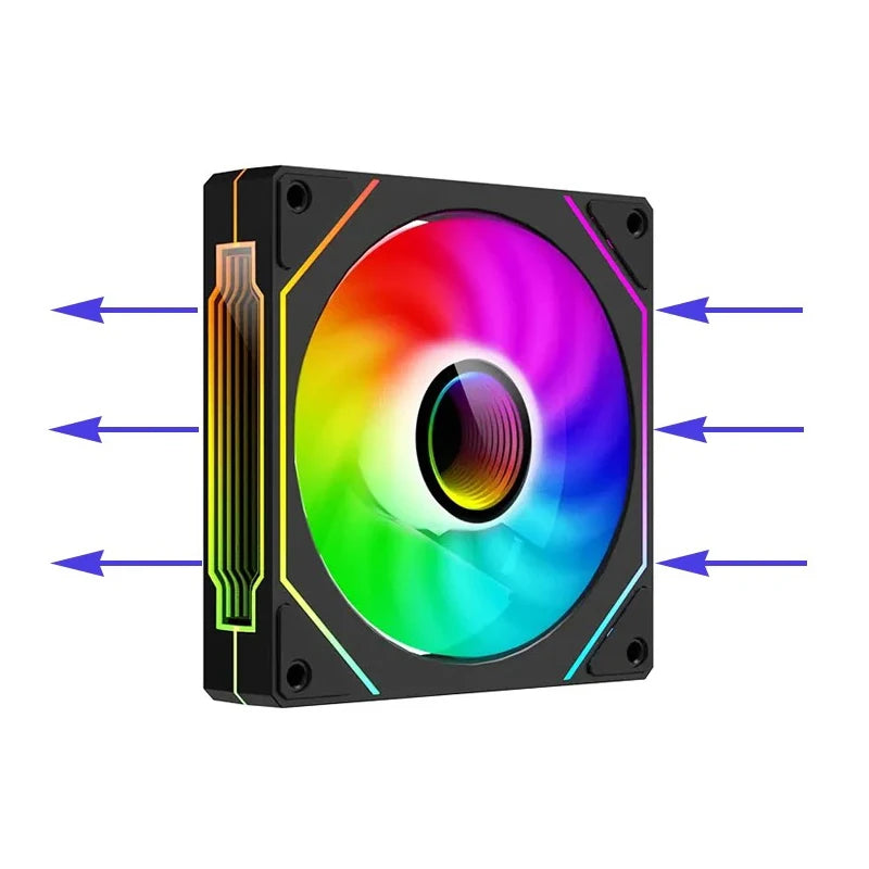 Computer Case Fan PRISM 4 PRO Mirror Cycle ARGB 120mm 4Pin PWM PC Quiet Cooling Fan Low Noise Chassis Fan