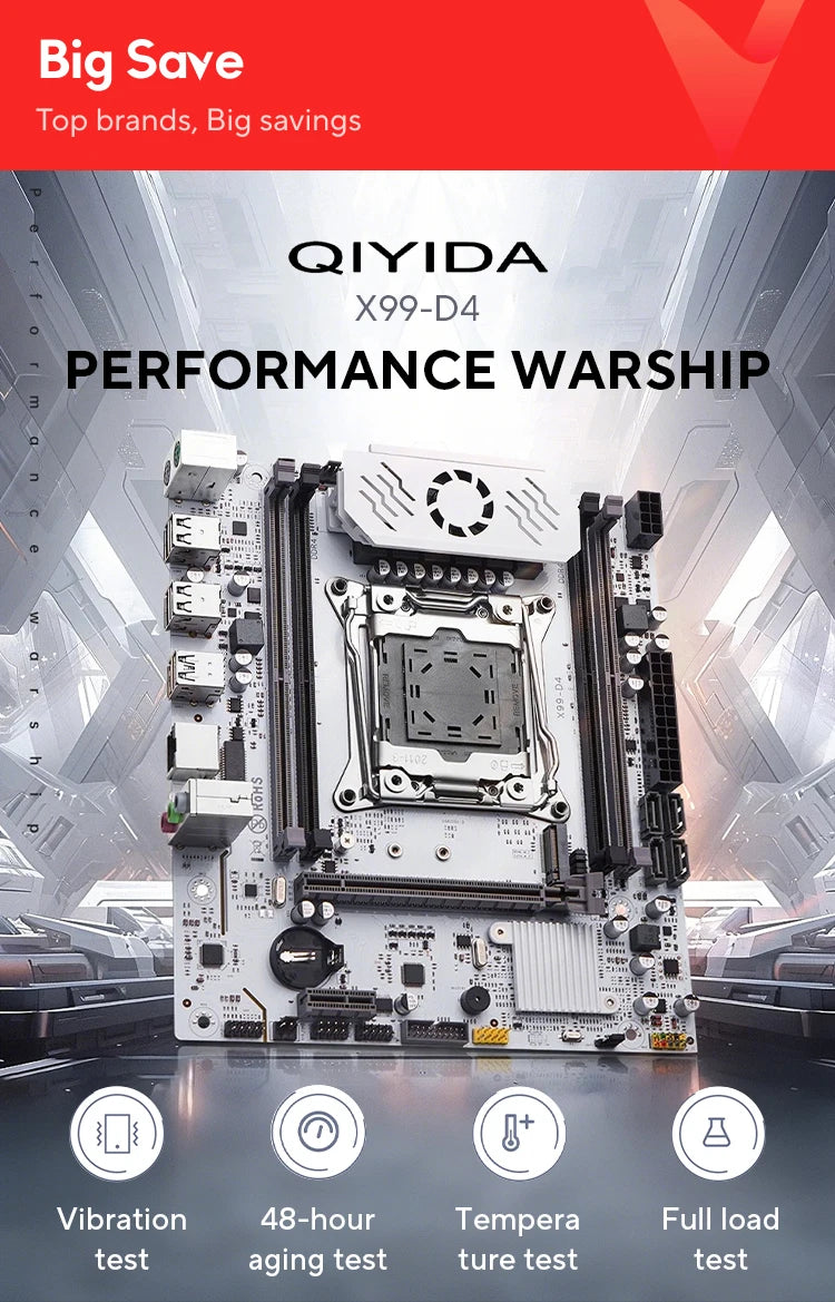 QIYIDA X99 motherboard D4 LGA 2011 3 with M.2 slot Support X99 C612chip DDR4 Memory SATA3.0 USB3.0 PCI16X