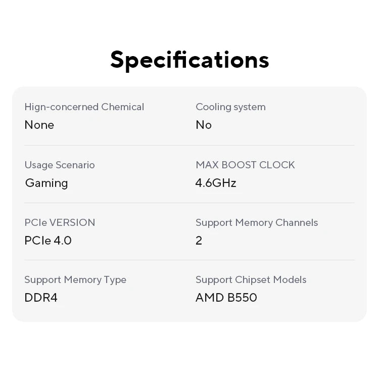 AMD Ryzen 7 5700X R7 5700X 3.4GHz 8-Core 16-Thread PCIE4.0 65W CPU Processor 7NM L3=32M 100-000000926 LGA AM4 No Fan