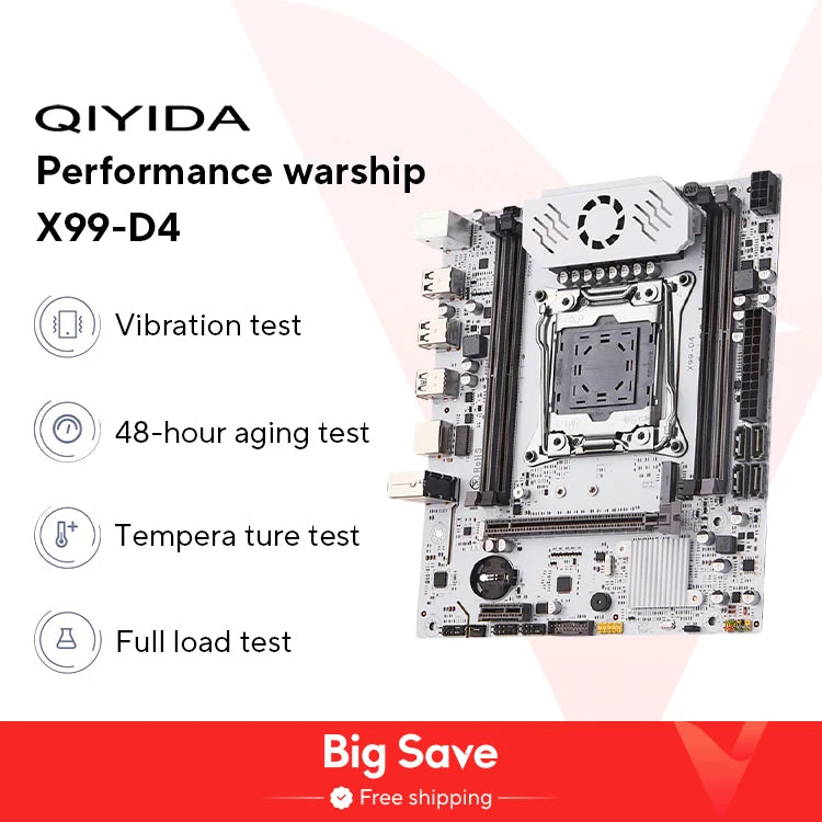 QIYIDA X99 motherboard D4 LGA 2011 3 with M.2 slot Support X99 C612chip DDR4 Memory SATA3.0 USB3.0 PCI16X