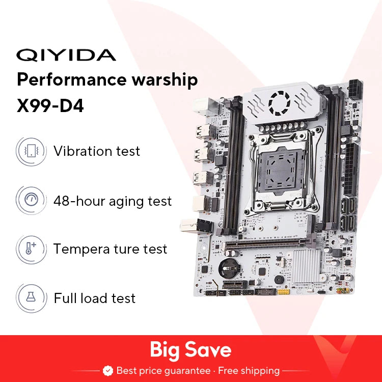 QIYIDA X99 motherboard D4 LGA 2011 3 with M.2 slot Support X99 C612chip DDR4 Memory SATA3.0 USB3.0 PCI16X