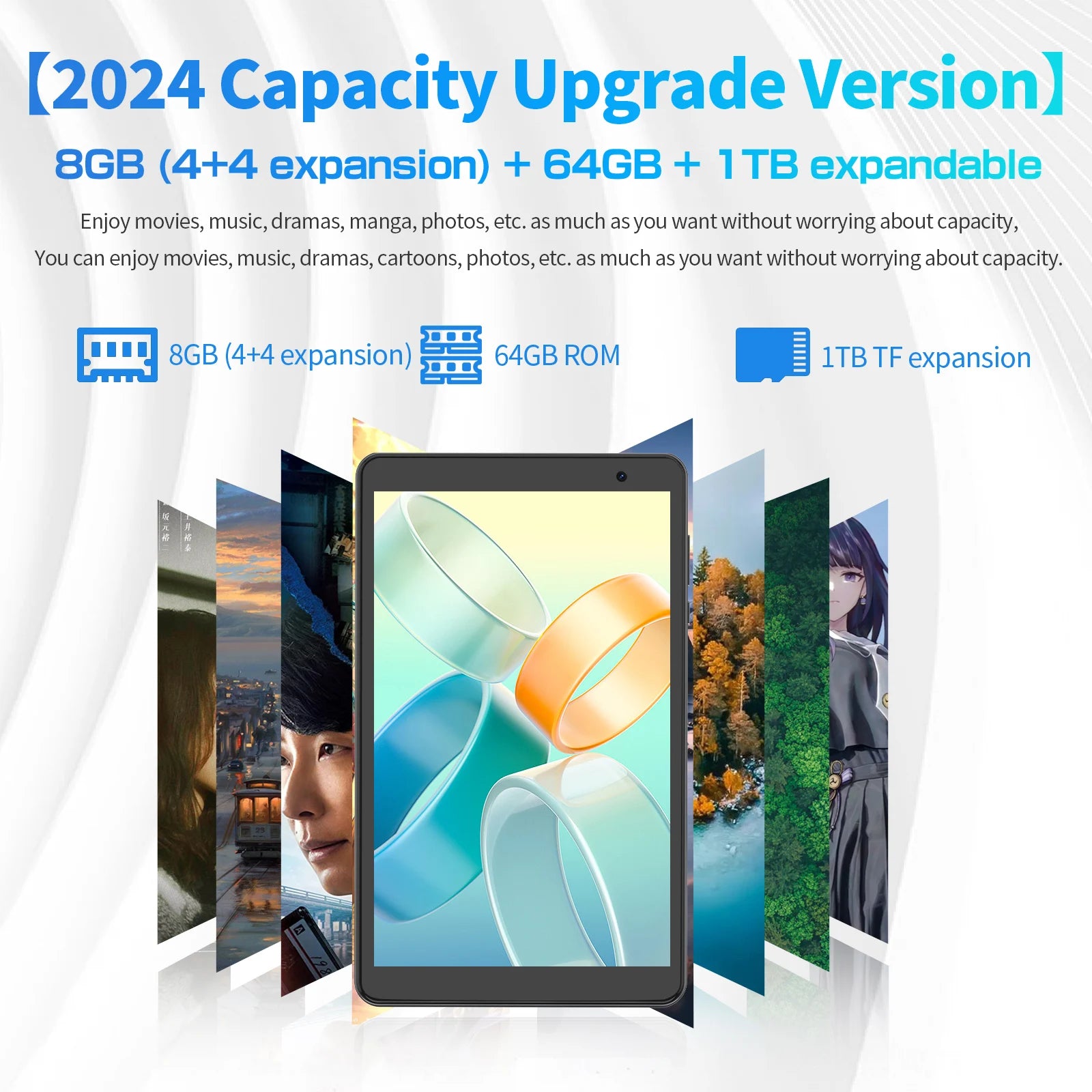 PRITOM 8 Inch tablet Android 14, Octa core, 8GB (4+4GB Virtual) RAM, 64GB ROM, 5GWi-Fi, with Protective Leather Case