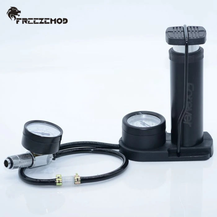 FREEZEMOD Computer Water Cooling System Air Pressure Leak Test Radiator Drain Box Dual Pressure Gauge QYCL-2P