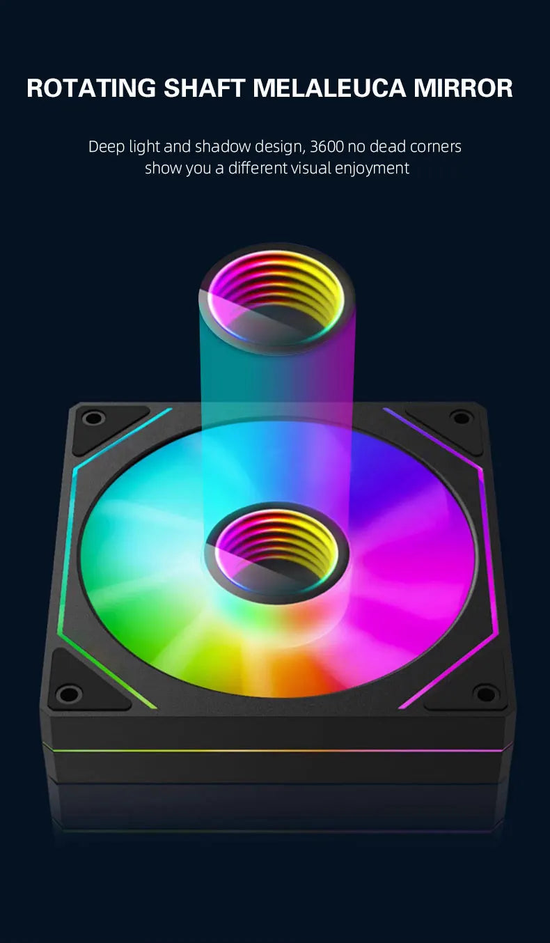 Computer Case Fan PRISM 4 PRO Mirror Cycle ARGB 120mm 4Pin PWM PC Quiet Cooling Fan Low Noise Chassis Fan