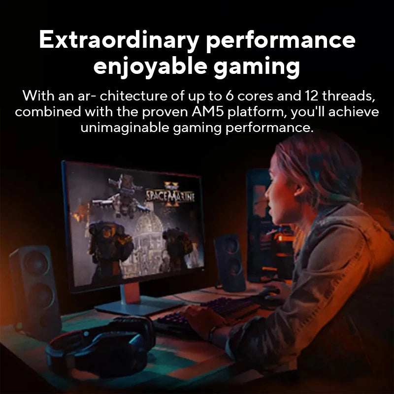 AMD Ryzen 5 9600 Brand New CPU 5.2GHz 6-Core 12-Thread 38MB Cache 4NM TDP 65W Socket AM5 Gameing Processor Without Package