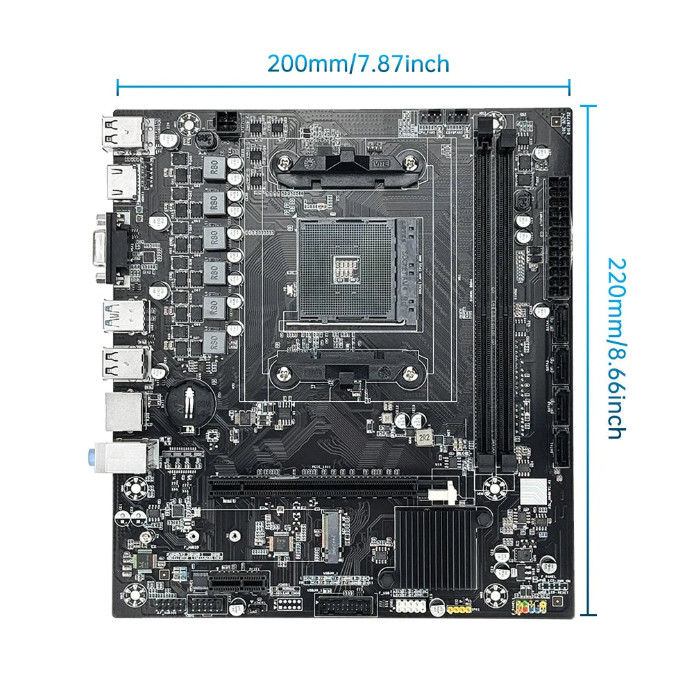 SOYO Motherboard Classic AMD B450M Dual-channel DDR4 Memory AM4 Mainboard M.2 NVME (Supports Ryzen 5500 5600 5600G CPU) Full New