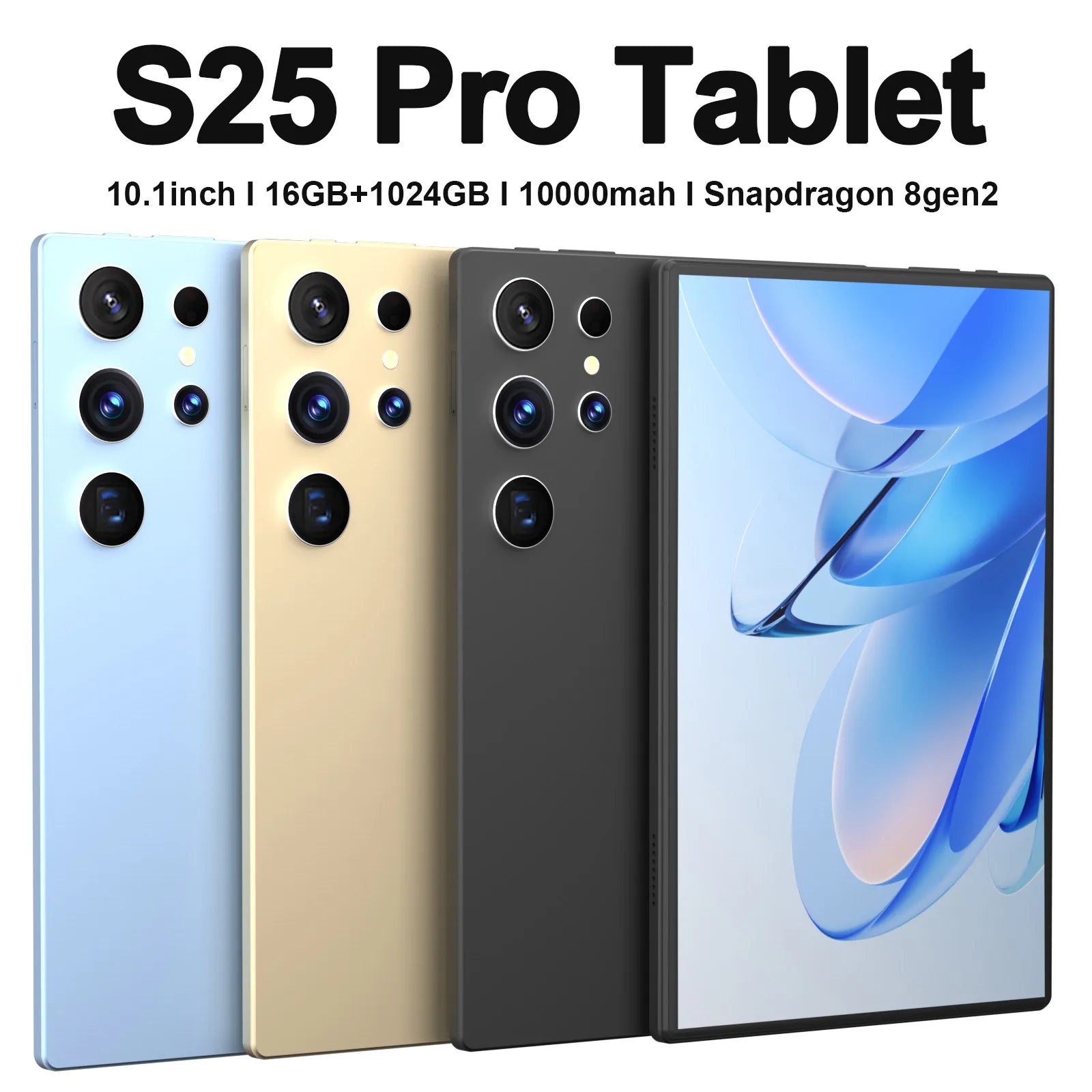Brand New S25 Pro Tablet 10.1 inch Android 14 Snapdragon 8gen2 Global 16GB+1024GB 10000mah 5G Dual SIM WIFI HD Full Screen