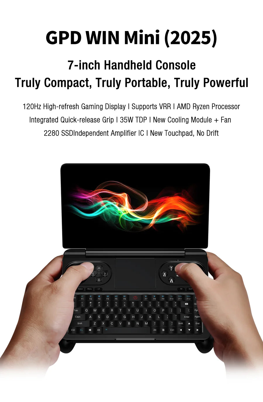 New2025 GPD WIN Mini  AMD AI 9 HX 370 7 Inch Handheld GamePad Tablet 64GB RAM 2TB PCIE4.0 Pocket Mini Laptop Game Player Console