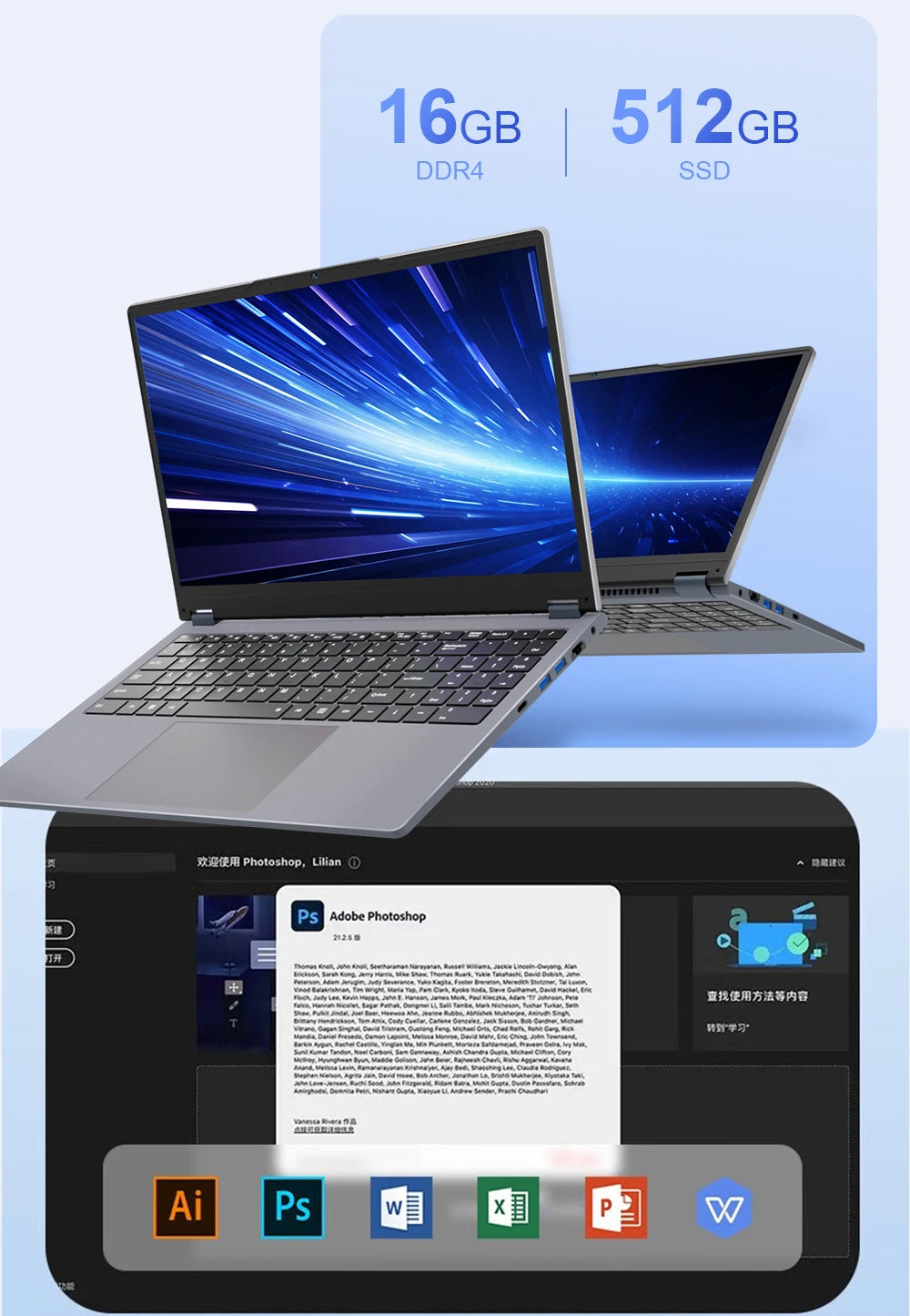 Ninkear YBOOK15 2 in 1 Laptop AMD Ryzen™ 3 3200U 15.6' 360° Flip FHD IPS Touchscreen 16G+512GB SSD  Backlit Keyboard Windows 11